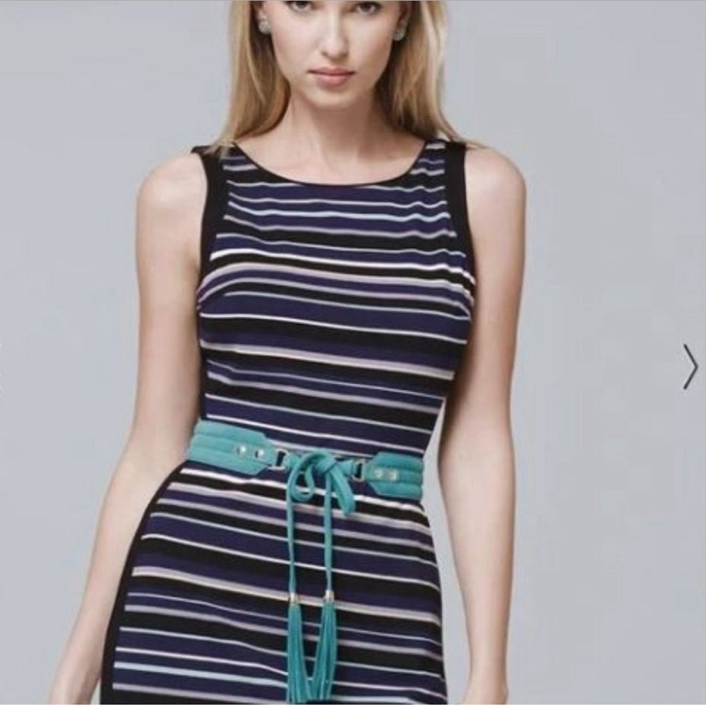 WHITE HOUSE BLACK MARKET Sz XS/S NWT Turquoise Green Suede Tie Obi Tassel Belt